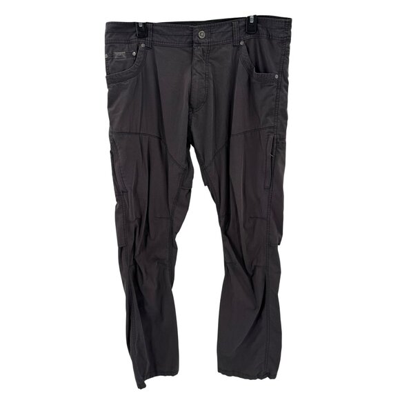 Kühl Mens Lightweight Grey Pants 36x32 With Multiple Pockets & Button Closure - Picture 1 of 15